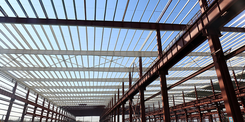 壹定发工业园钢结构厂房近距离拍摄